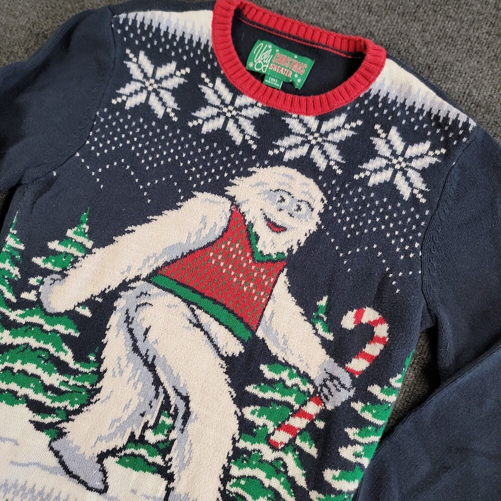 Ugly Christmas Sweater Abominable Snowman Yeti Unisex Medium Winter Party Fun